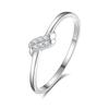 Anillo Pequeño Apilable de Plata S925 para Mujer Diseño Original Alto Valor de Color Mini Diamante Doble Rai SHEIN Nuevo Más Vendido