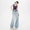 YC & American Retro Cintura Baixa Hot Girl Calças Largas Largas All-match Straight Jeans Mulheres & Calças Longas