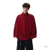 Camisa de Manga Larga con Botones y Cuello Mao Irregular para Hombre, Temporada de Primavera, Talla Grande, Marca de Moda, Top Pulóver de Corte Holgado
