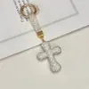 Item Popular Transfronteiriço: Chaveiro Pingente de Cruz de Argila Cravejada com Diamantes para Carro, Chaveiro Acessório para Bolsa de Celular com Diamantes