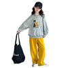 Conjunto Esportivo de Outono para Meninas 2025 Nova Moda Moletom Pulôver Roupa Casual Conjunto de Duas Peças Outono e Primavera Tendência