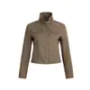 Chaqueta Americana Retro de Solapa Ajustada para Mujer Otoño e Invierno 2025 Nuevo Estilo Elegante Casual de Gama Alta Chaqueta Corta