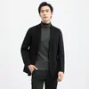 Novo Terno de Lã Dupla Face Masculino Feito à Mão para Outono e Inverno, Terno de Lã Business Casual, Casaco Curto de Lã, Jaqueta Masculina