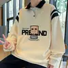 Moletom com Gola Polo Estilo Hong Kong 2026 Primavera/Outono Marca da Moda Solto Versátil Tamanho Grande Roupas Masculinas Camiseta de Manga Longa Top com Lapela