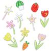 Parches de Tela de Flores Bordadas Autoadhesivas de Lunares, Pequeñas Flores de Ciruelo, Adhesivos Decorativos, Lindos Parches de Flores Pequeñas Multicolor, Respaldo Adhesivo para Planchar