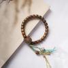 Pulsera de sándalo verde natural cadena DIY cuentas de Buda lectura hombres y mujeres decoraciones tejidas juego de texto de mano seiko cuerda trenzada