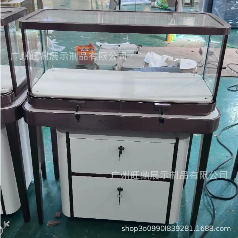 迷你珠宝展示柜小型台面柜不锈钢首饰珠宝柜台商场玻璃展示柜制作