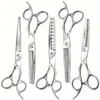 1 tijeras de barbero profesionales wingsbro6.0 plateadas para entresacar, mango ergonómico para diestros, usadas para peinar y tratamiento de entresacado, herramienta profesional de peluquería.
