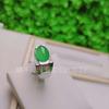 Anillo masculino de calcedonia verde bañado en plata s925, venta al por mayor de fábrica, anillo de boca viva de calcedonia verde, venta al por mayor