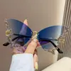 Óculos de Sol Borboleta Olho de Gato Sem Aro Óculos de Sol Populares Feminino Masculino Tons Óculos de Sol Grandes feminino Masculino Festa Viagem Óculos