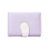 [Cola de Gato] Dongxin Lindo Bolso para Tarjetas para Damas Hebilla de Moda con Billetera Corta Triple de PU para Monedas