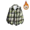 Camisa de Manga Larga a Cuadros para Hombre Nueva Invierno 2025 Transfronteriza Casual Talla Grande Plus Terciopelo Chaqueta Camisa para Hombre Moderna