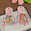 Pulseira Fofa Infantil que Brilha no Escuro Desenho Animado Colorida com Contas Pulseira para Meninas Elástica Pulseira de Corda de Cabelo Acessório de Mão para Meninas