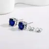 Pendientes de Plata de Ley S925 Chapada con Imitación de Moissanita de 1 Quilate, Pendientes de Diamante de Color de Cuatro Garras, Pendientes de Lujo Accesible