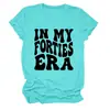 En mi era de los cuarenta Amazon eBay sitio independiente camiseta casual y cómoda de cuello redondo de manga corta para mujer para comercio exterior
