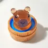 Capibara Transparente 3D Adorno de Resina DIY Decoración de Escritorio de Coche Llavero Taza de Agua Accesorios de Resina