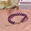 Granate Natural Turmalina Amatista Amazonita Pulsera Trenzada Torcida Chapada en Oro de 14K Pulsera de la Amistad Piedra Lunar Gris