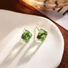 Pendientes Minimalistas de Circonita Cúbica Moda Dopamina de Verano Pendientes Versátiles Diarios para Mujer Joyería con Aguja de Plata para Perforación de Oreja