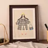 Porta-retrato retrô moldura vazia montagem moldura de foto imitação de madeira pendurar na parede 4k8k aquarela esboço infantil pintura a óleo quebra-cabeça papel a3a4