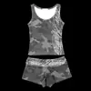 Top de Tirantes con Estampado de Letras Y2K 2026 Nuevo Retro Americano Shorts de Chica Caliente Sin Mangas Cuello en U Corto Top para Mujer