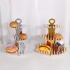 Soporte para Pastel de Múltiples Capas Estampado en Caliente Personalizado de Fábrica Suministros de Decoración para Fiestas de Cumpleaños Exhibición Bandeja para Snacks Soporte para Pastel de Papel