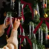 Decoração de Natal Transfronteiriça Laço Largo Pacote com 12 Tiras para Árvore de Natal Pendurar Acessórios Festivos Pingente