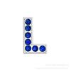 Cinturón de vestir con letras de diamantes azules zafiro de 8 mm, accesorios de joyería de pedrería DIY, pulsera con las 26 letras inglesas, accesorios de joyería