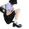 Sapatos Mary Jane femininos de sola grossa, nova coleção primavera/verão 2026, perfeitos com saias, pretos, estilo japonês retrô, bico redondo, salto grosso, sapatos pequenos de couro