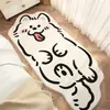 Alfombra de Rayas de Animales de Dibujos Animados, Manta para Mesita de Noche de Dormitorio, Tapete para Mesa de Centro de Sala de Estar de Gatito, Alfombra de Piso Resistente a Manchas y Fácil de Cuidar de Imitación de Cachemira