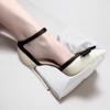 Zapatos de Tacón Alto con Punta Fina y Lazo Estilo Chanel para Mujer, Nuevos de Verano 2026 Sandalias Elegantes de Tira Única con Punta Cerrada Estilo Francés