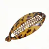 Novo prendedor de banana com estampa de leopardo transfronteiriço europeu e americano para mulheres, prendedor de tubarão estilo vintage de alta qualidade para cabelos grossos na parte de trás da cabeça