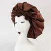Gorro de Satén Imitación Seda con Correa Suave Ajustable, Gorro de Noche, Adecuado para Dormir, Gorro con Correa para Cabello Rizado