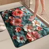 Tapete de Tierra de Diatomeas Floral 3D Transfronterizo, Absorbente de Agua y Antideslizante, Se Puede Cortar a la Medida para Baño, Vestíbulo y Entrada