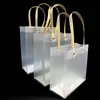 En stock Bolso Transparente Navidad Boda Plástico PP Mate Bolsa de Regalo Año Nuevo Boda Dulces Mano Bolsa de Empaque de Regalo