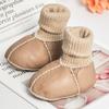 Zapatos de Invierno para Bebé con Forro de Piel y Lazo para Exportación, Zapatos Cálidos para Niños y Niñas, Zapatos Antideslizantes de Suela Blanda