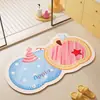 Alfombra de baño fresca y sencilla, absorbente de agua y de secado rápido, se puede cortar a medida, alfombra de suelo de tierra de diatomeas, resistente al desgaste y antideslizante