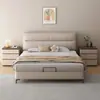 Mesa de Cabeceira Nova em Madeira Maciça, Luxo Leve para Uso Doméstico, Armário de Cabeceira de Quarto de Alto Padrão, Armário de Armazenamento Moderno Minimalista, Chiweng