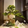 Pinheiro de Boas-Vindas Falso Lariço Novo Estilo Chinês Decoração de Paisagismo Janela de Hotel Exposição Showroom Beleza Pinheiro Paisagem Pacote