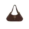 Bolsa baguette transversal com alça de ombro ajustável, moderna, para mulheres, bolsa de ombro único ou transversal, bolsa de meia-lua para antebraço, estilo biker da moda