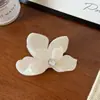 Pasador de Acetato de Buganvilia Incrustado con Diamantes Tridimensionales Nuevo Estilo Coreano Moderno Sencillo Colorido Pinza de Mordida de Tiburón de Gama Alta