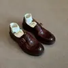 Mocasines de Piel de Vaca 2025 Suela Gruesa Zapatos de Una Sola Capa Primavera y Otoño Zapatos Negros Versátiles Estilo Academia Británica Zapatos Pequeños de Piel para Mujer