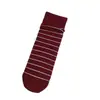 Meias Femininas de Meia-Panturrilha Cor Vermelho Angorá, Estilo Ins Moderno, Algodão Puro, Primavera, Outono, Inverno, Meias Longas Listradas Retrô Japonesas