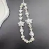 Cordón de Perla Estrella Blanca Cadena para Teléfono Móvil Cadena Cadena Colgante de Perlas ins Colgante Corto Cámara ccd