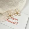 Pendientes Mismo Estilo Zhou Yutong Liang Youan Flores Grandes Sentido de Diseño Nicho Elegantes Pendientes Estilo Occidental Nuevos Pendientes Primavera y Verano