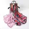 Bufanda de Seda Suave Nueva con Doble Estampado 70*180 Tamaño Grande Bufanda Larga para Mujer, Amigable con la Piel, Transpirable, Tacto de Lujo, Bufanda Chal
