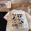 Nova Camiseta Infantil de Algodão com Desenho Animado Verão Meninos e Meninas Bebê Bonito Moderno T Top Roupa Exterior Infantil Camiseta Básica Infantil