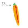 Estojo de Lápis Fruta Banana de Silicone Estojo de Lápis Criativo Legume Cenoura Impermeável Grande Capacidade Papelaria Criativa para Estudante
