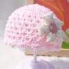 Gorro de Bebé Corazón Pequeño Primavera y Verano Estilo Coreano Gorro de Flores Tejido Gorro Hecho a Mano Primavera y Otoño Gorro para Cabeza de Meses Pequeños