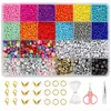 Set de Cuentas de Vidrio Multicolores para Arroz, Letras Inglesas Acrílicas, Accesorios para Pulseras, Collares, Joyería, Cuentas Sueltas