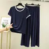 2026 Nuevo Conjunto de Pijama de Verano para Mujer, 8 Colores Lisos con Copas en el Pecho, Dulce Casual de Manga Corta y Shorts, Ropa de Casa